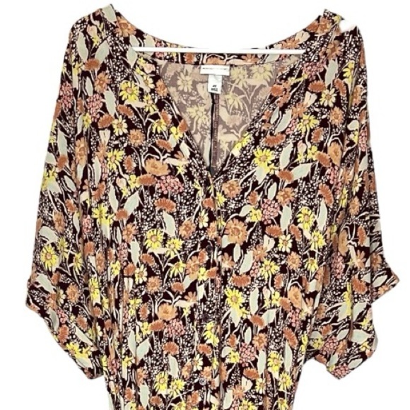 NWT AVA & VIV Plus size Target Floral Short Sleeve Dolman Dress - Picture 2 of 9